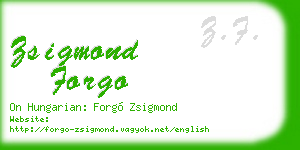 zsigmond forgo business card