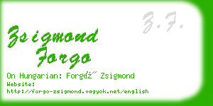 zsigmond forgo business card